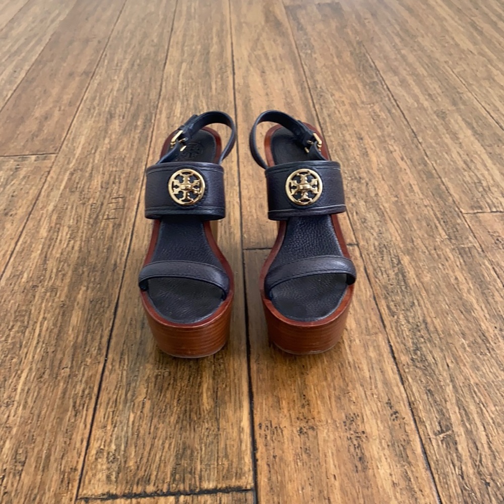 Tory Burch Leather Wedge Sandal